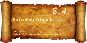 Bölcskey Albert névjegykártya